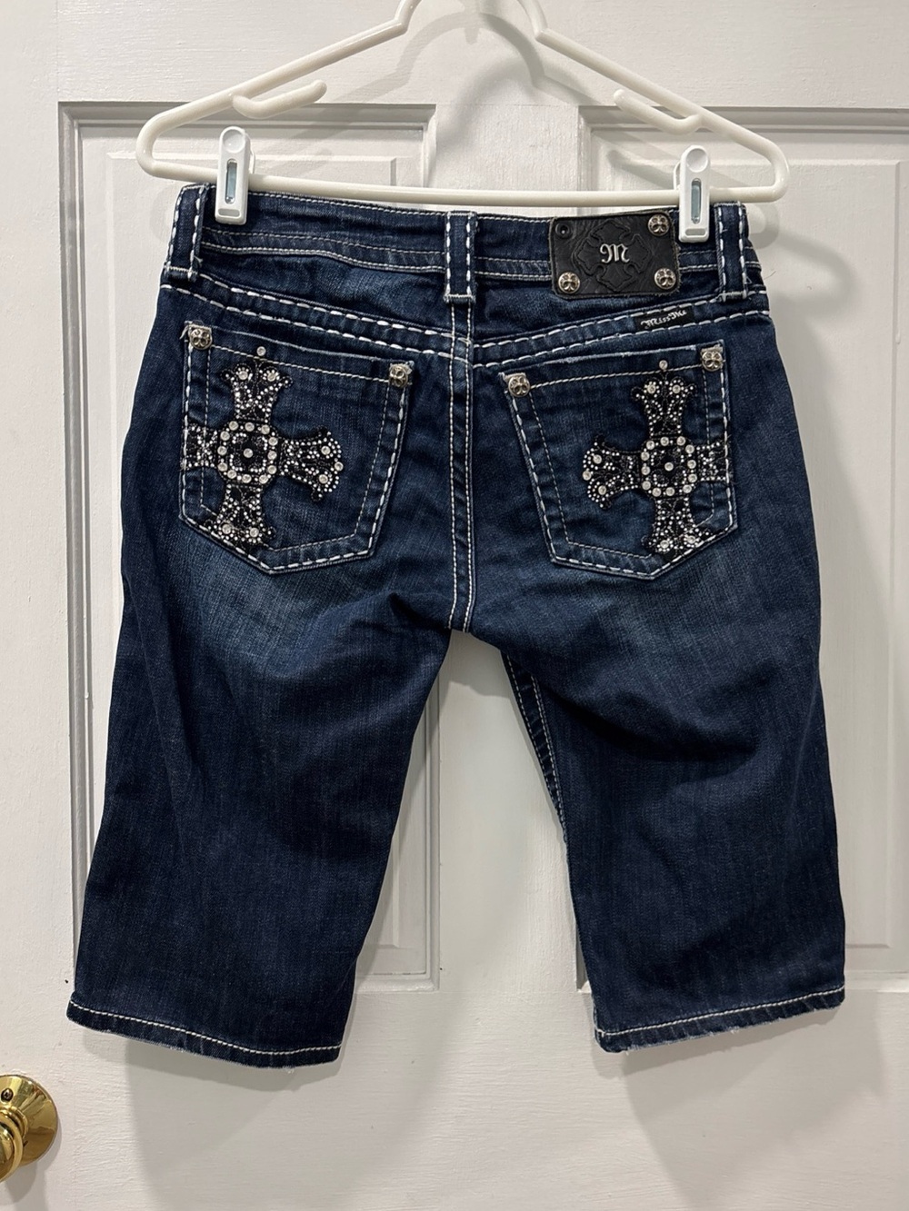 Miss Me Jeans Womens Bermuda Shorts Size 27 JP4788BMU Stonewood Wash Y2K Style